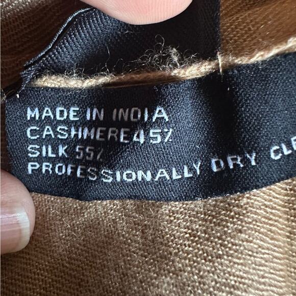 💥KENNETH COLE Cashmere Silk Fringe Tassel Scarf Women’s One Size Camel Tan color - Picture 9 of 11